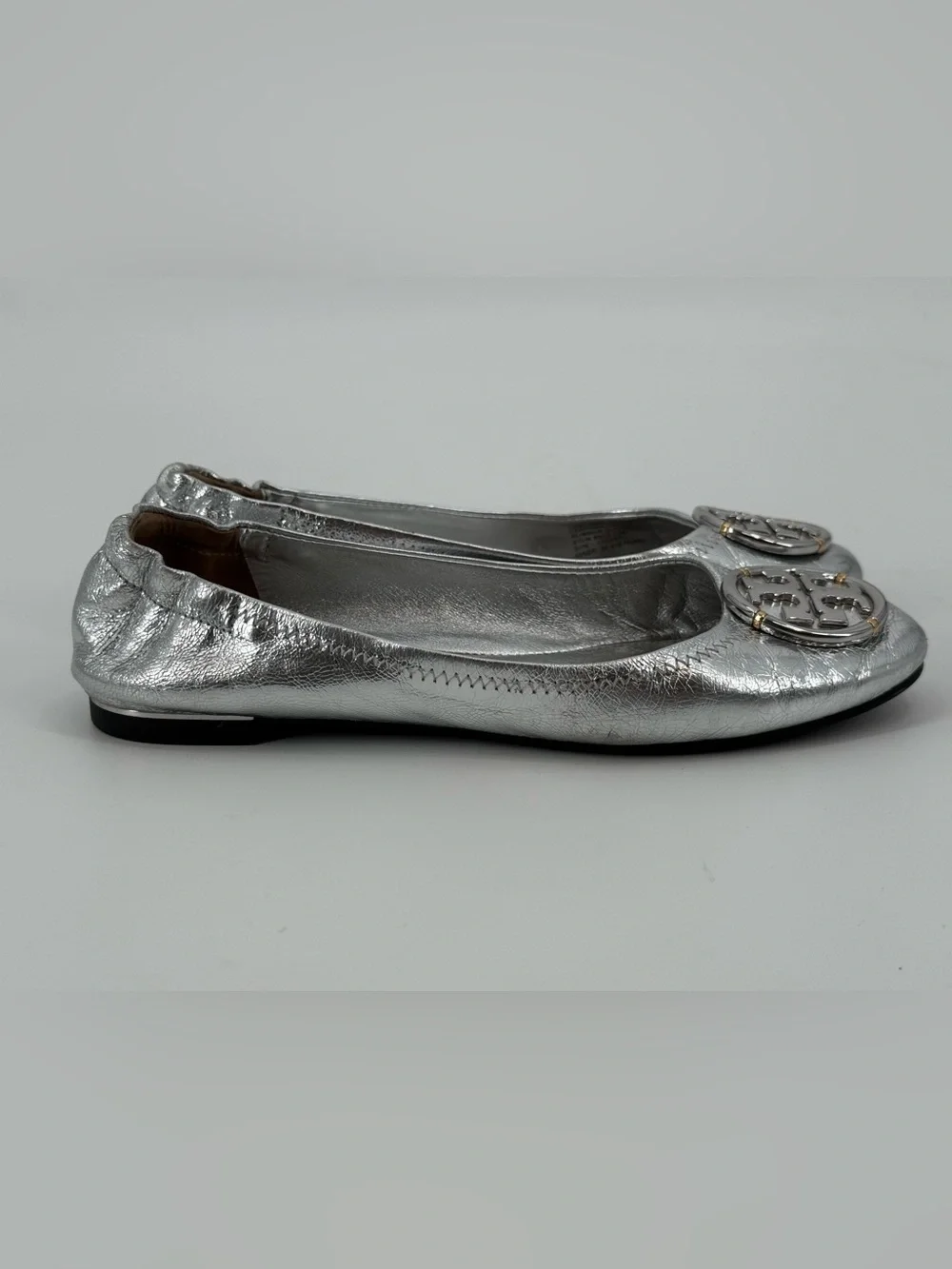 Tory Burch Minnie Travel Metallic Ballet Flats 6.5